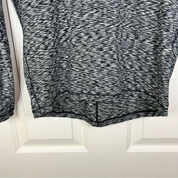 Lululemon Get Set Long Sleeve Open Back Space Dye‎ Black White Size 8 - Picture 2 of 6